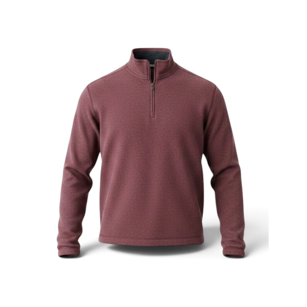 Robert Graham Mens Maroon Quarter Zip Pullover Sweater Classic Fit Sz Large